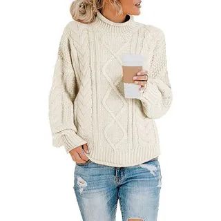 Mock-Neck Cable Knit Sweater | YesStyle Global
