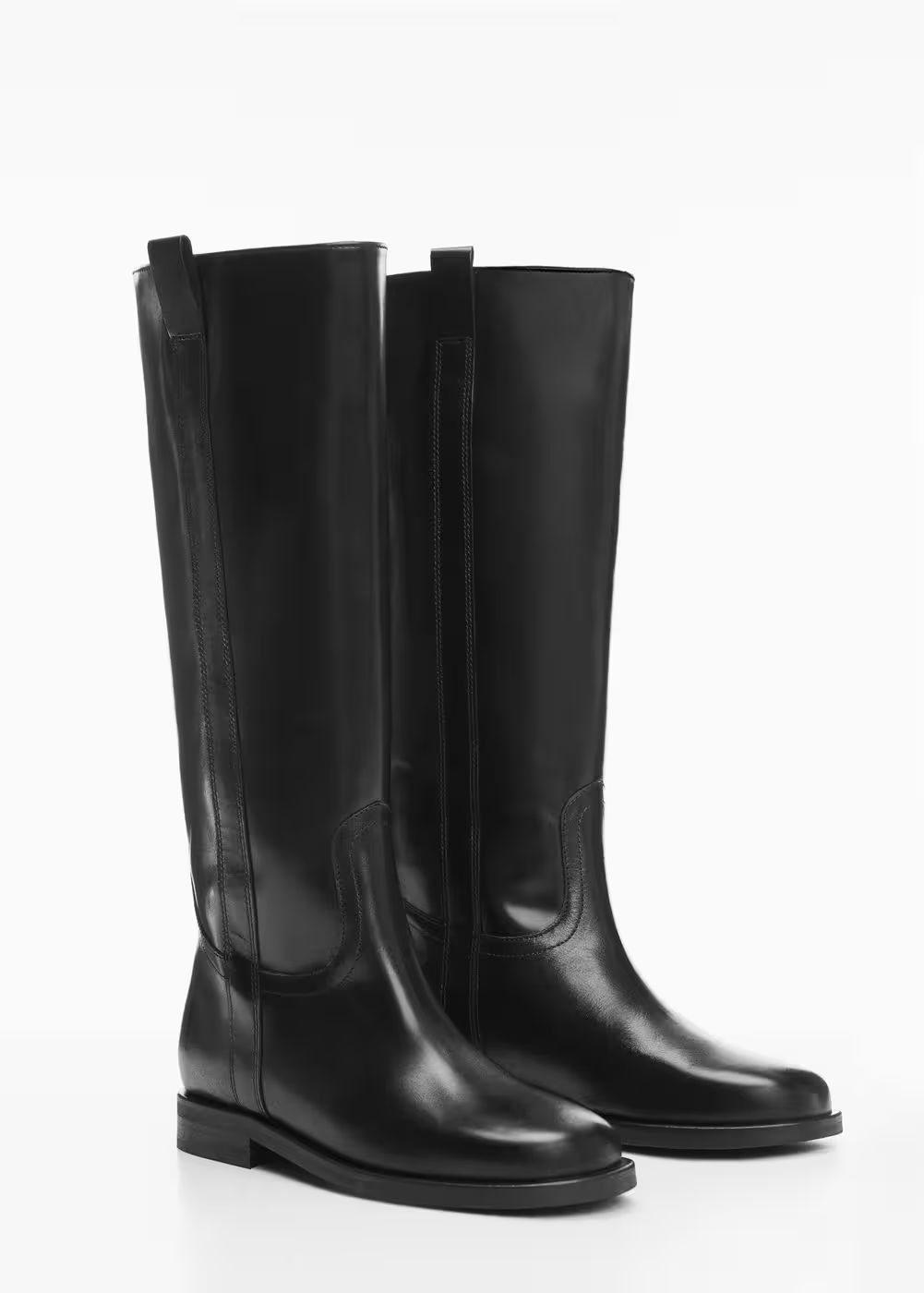 Leather high-leg boots -  Women | Mango United Kingdom | MANGO (UK)