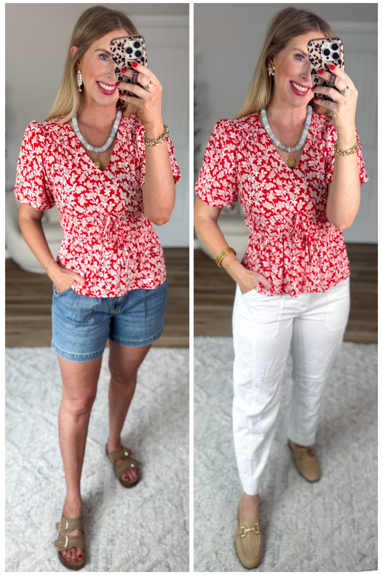 2 ways to style this red floral top from Walmart

#LTKgrwm #LTKootd #LTKmomlife