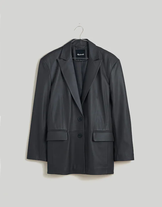 The Bedford Oversized Blazer in Leather | Madewell