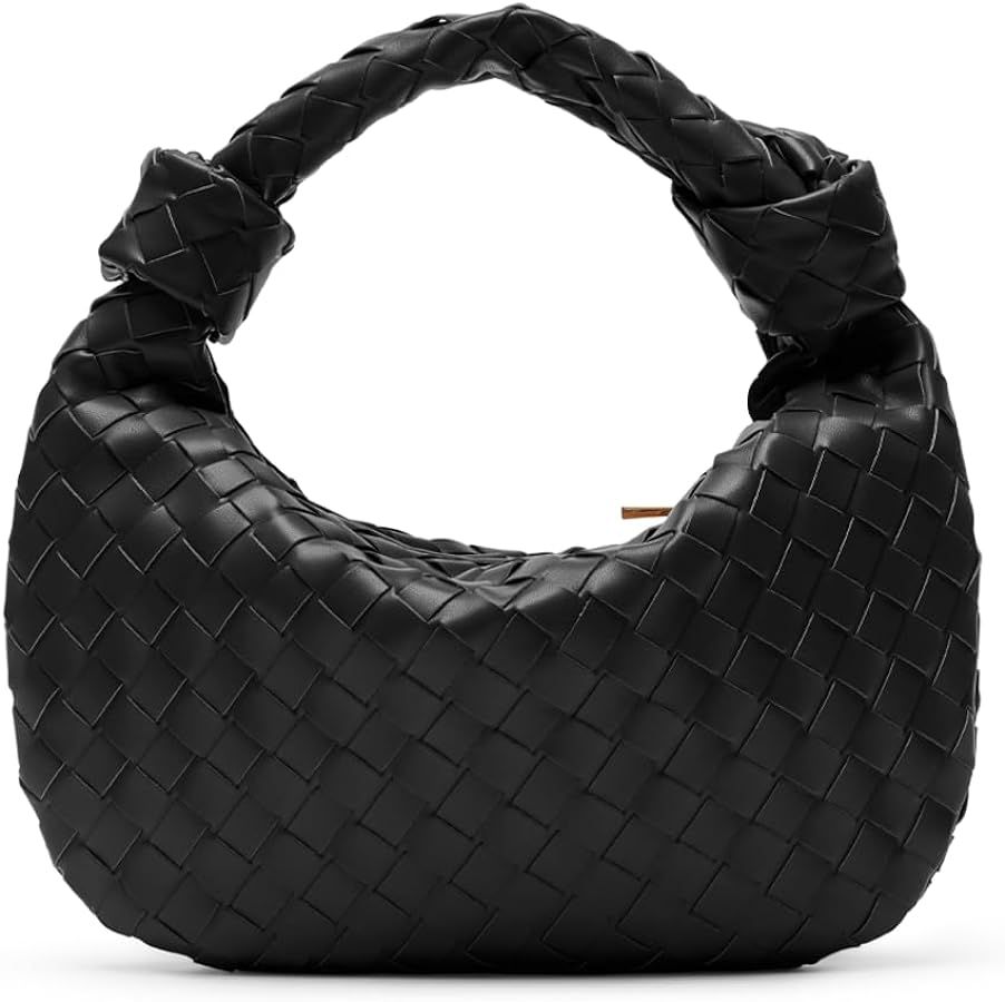 Woven Handbags for Women, Hobo Bags for Women, Fashion Knotted Small Top Handle Purse Clutch, Sof... | Amazon (US)