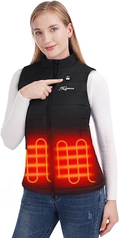 Telguua Heated Vest Women with Battery Pack,Women's Heated Warm Vest Electric Rechargeable Heating V | Amazon (US)