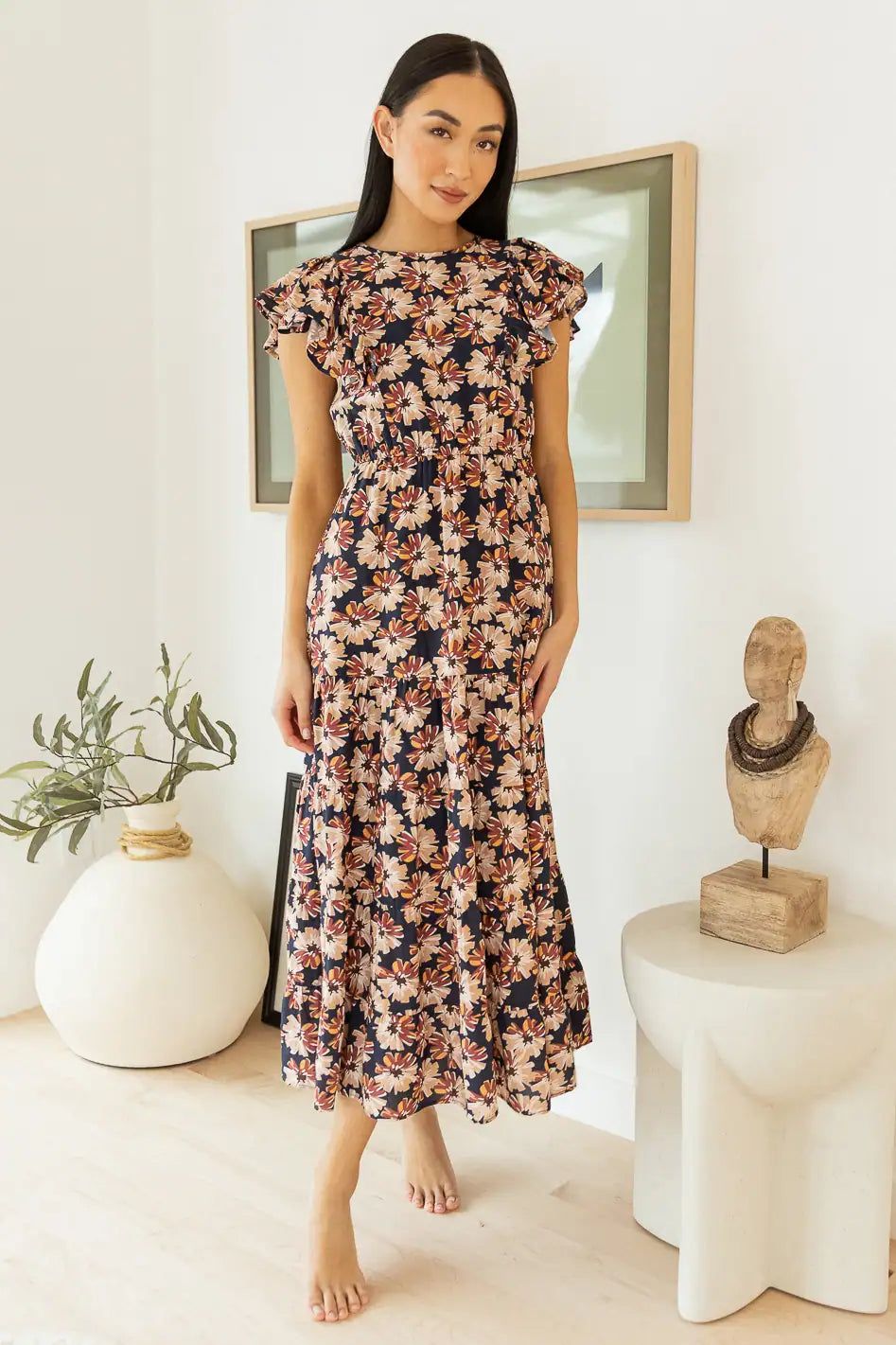 Livia Floral Midi Dress | Bohme