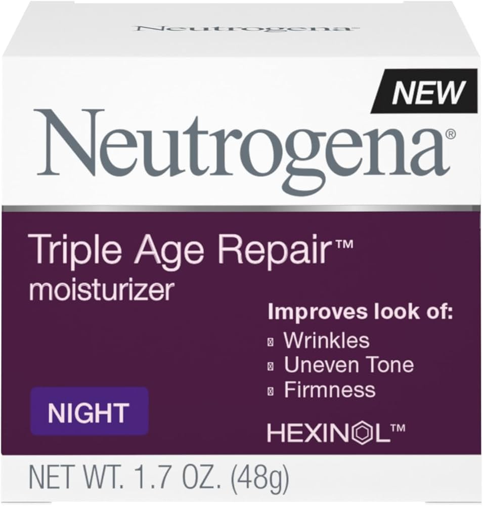 Neutrogena Triple Age Repair Anti-Aging Night Cream with Vitamin C; Fights Wrinkles & Evens Tone,... | Amazon (US)