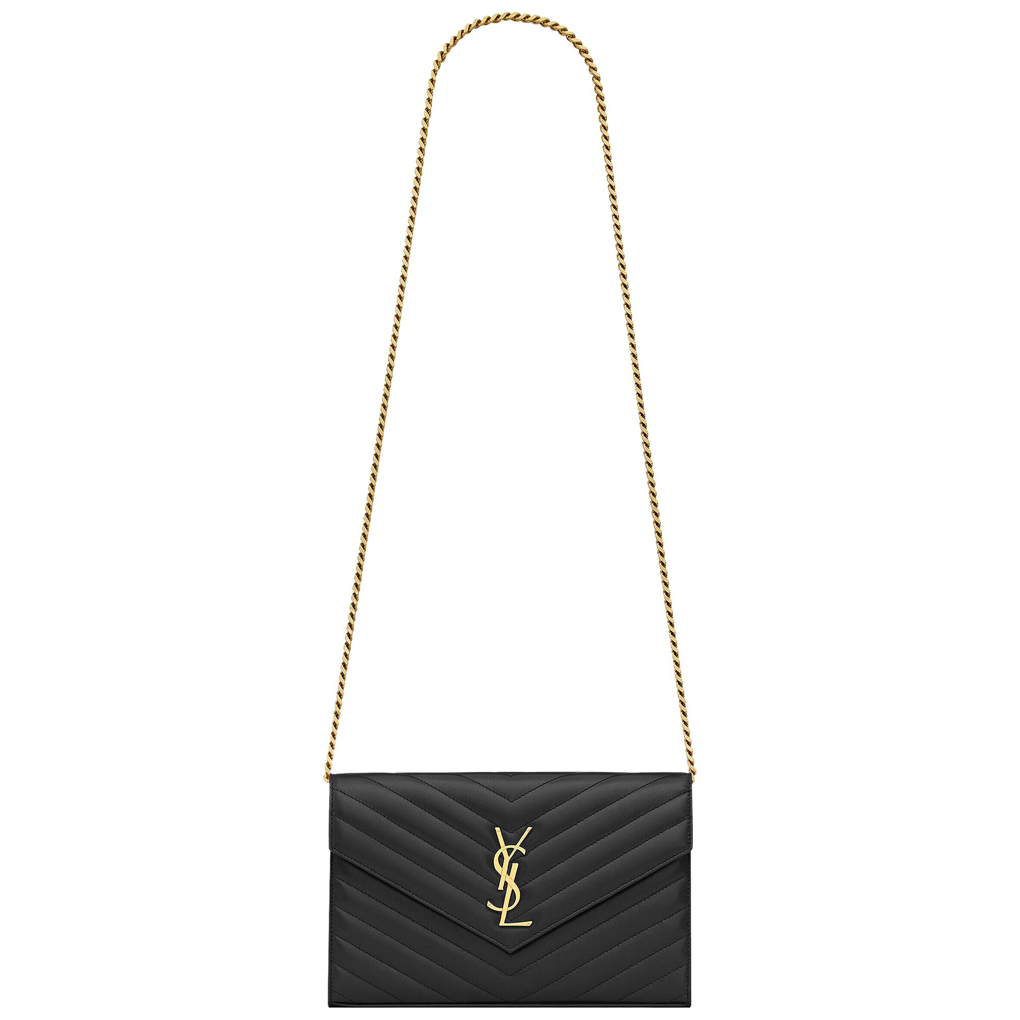 Saint Laurent Cassandre Chain Wallet 'Noir' | Black | Women's Size Onesize | GOAT