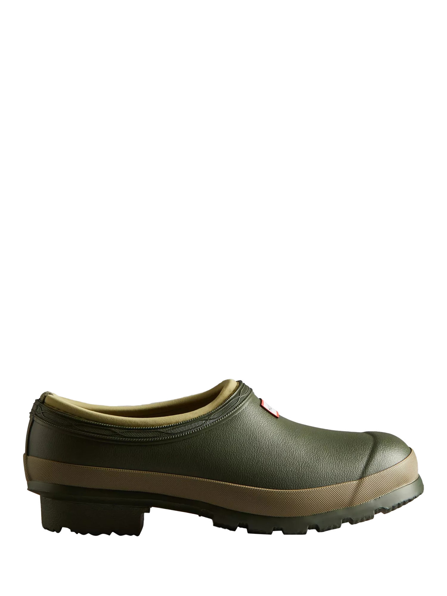Hunter Gardener Clogs, Dark Olive/Clay | John Lewis (UK)