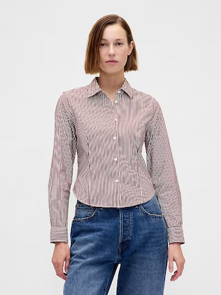 Organic Cotton Fitted Crop Shirt | Gap (US)