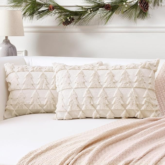 OTOSTAR Set of 2 Soft Plush Short Wool Velvet Decorative Throw Pillow Covers Square Luxury Style ... | Amazon (US)