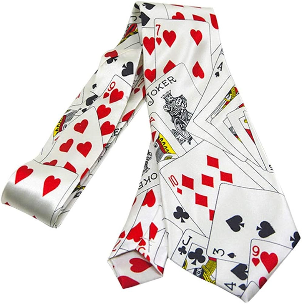 TOYANDONA Playing Cards Ties Neckties Poker Dice Printing Necktie Party Costume Dress Up Supplies... | Amazon (US)