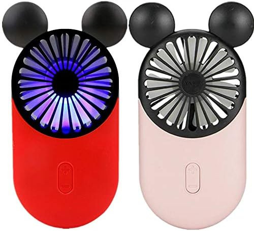 Kbinter Cute Personal Mini Fan, Handheld & Portable USB Rechargeable Fan with Beautiful LED Light... | Amazon (US)