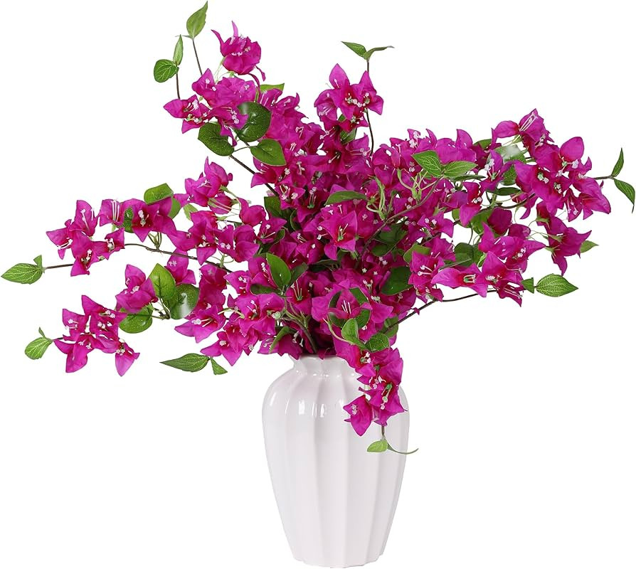10PCS Bougainvillea Artificial Flowers 30" Silk Fake Bougainvillea Branches Faux Flowers Vines fo... | Amazon (US)