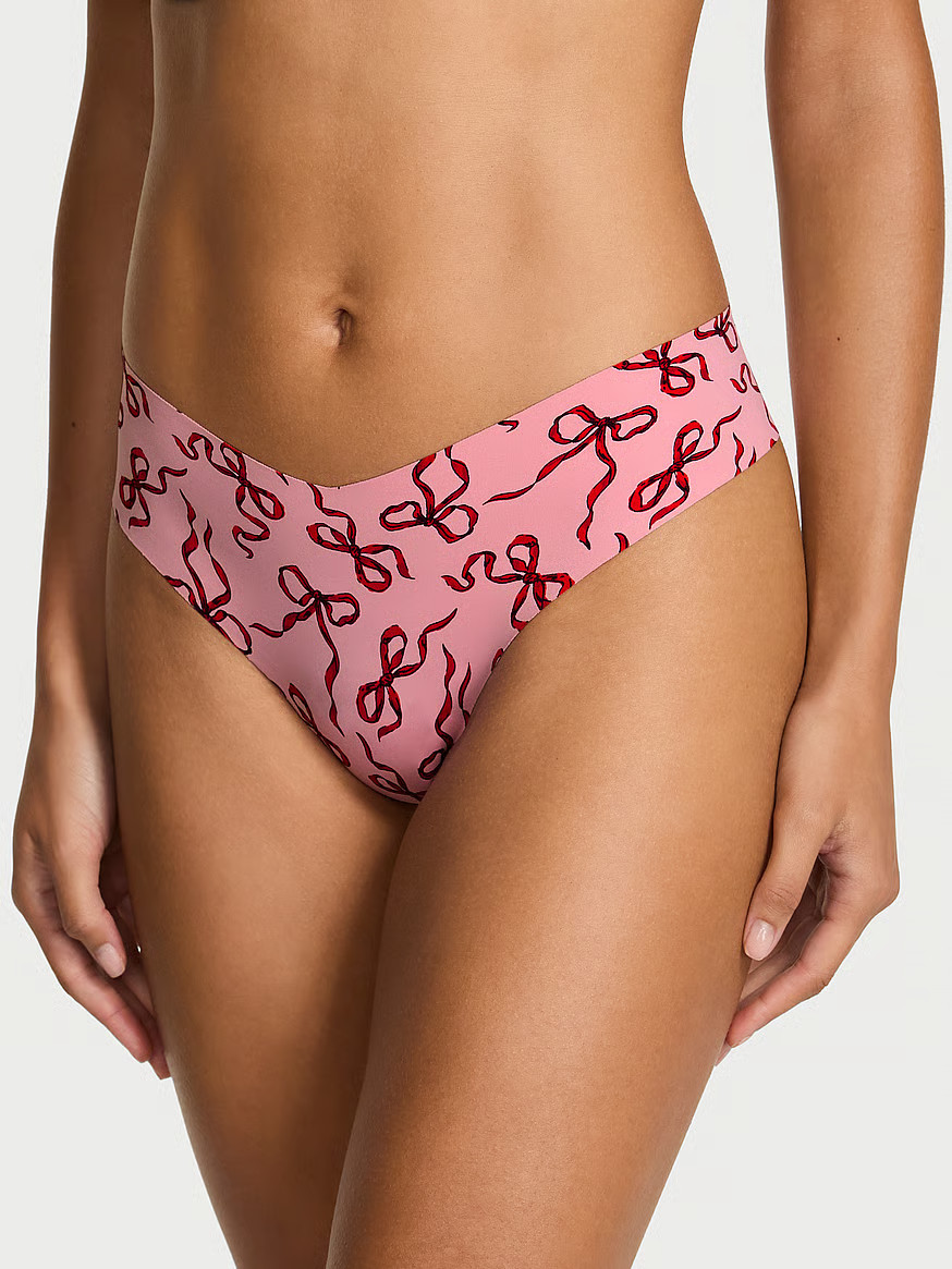 Buy No-Show Thong Panty, Pink Bows - Order Panties online - Victoria's Secret US | Victoria's Secret (US / CA )
