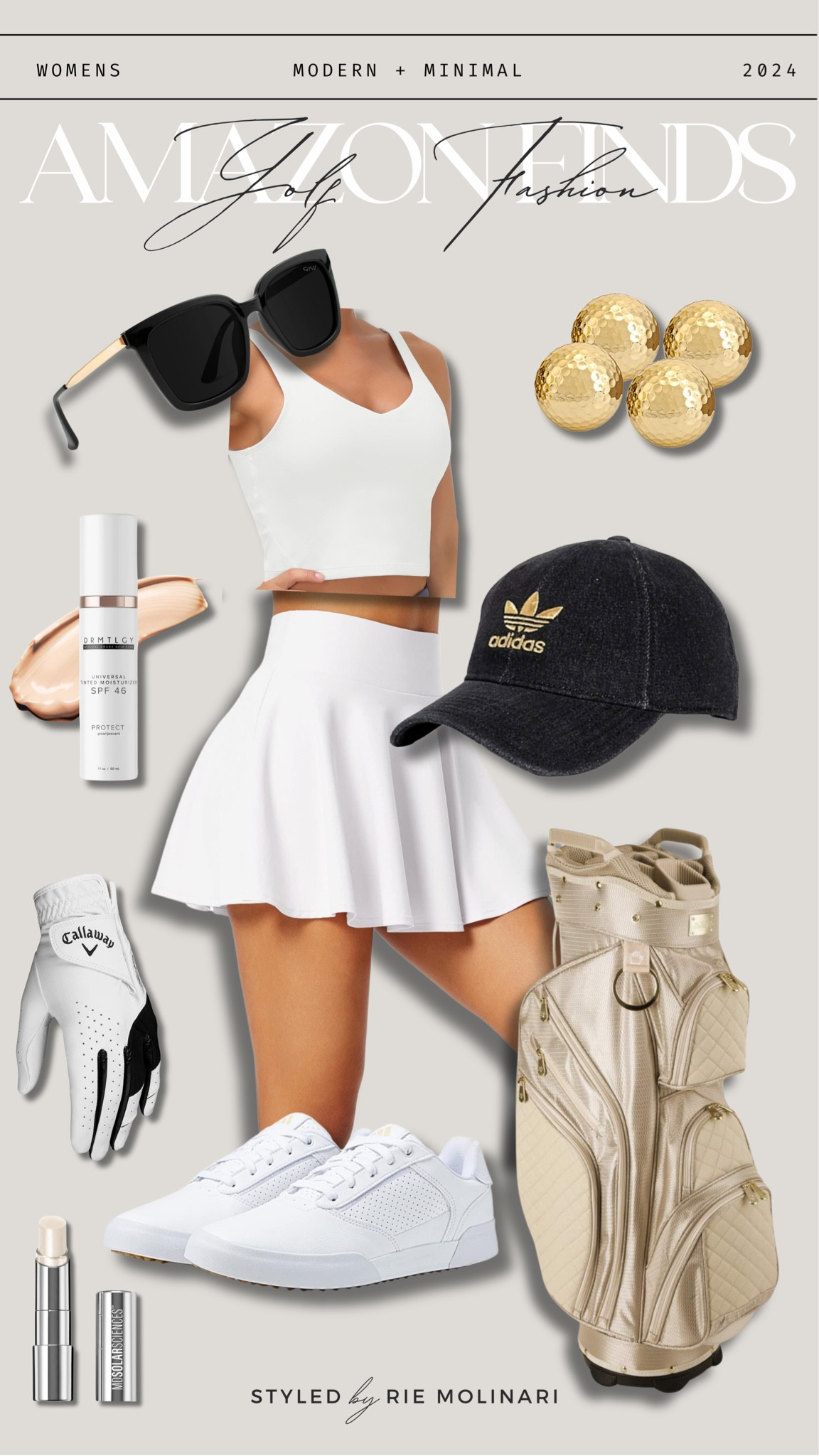 Women’s golf spring outfit! Love the golf bag and the gold balls! 

#LTKfitness #LTKSpringSale #LTKstyletip