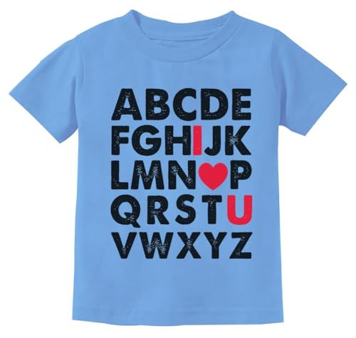 Tstars ABC I Love You Toddler Girls Boys Valentines Day Shirt Alphabet Kids Valentine Shirts for Toddlers 5T California Blue | Amazon (US)