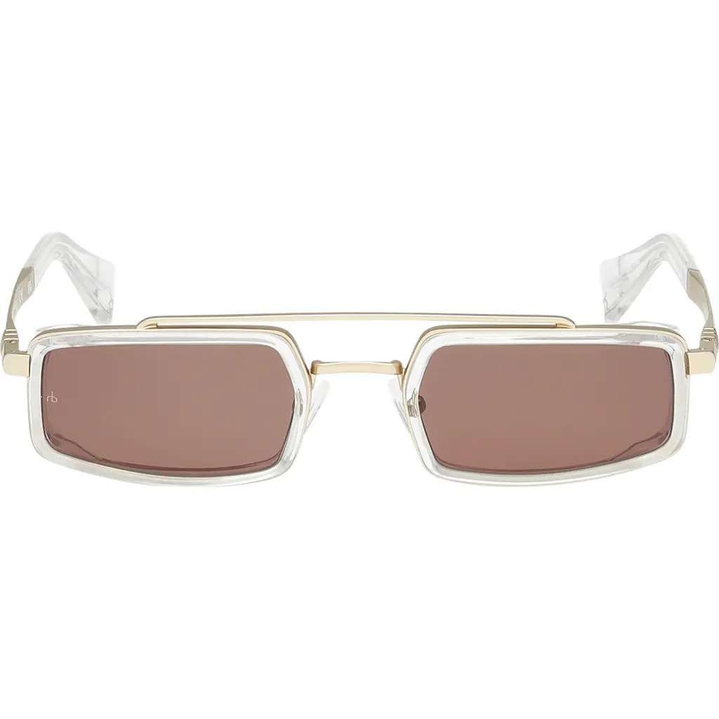 rag & bone 52mm Navigator Sunglasses in Gold/crystal Clear/brown at Nordstrom | Nordstrom