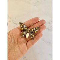 Vintage Costume Jewelry Butterfly Brooch - Pin, Brass Butterfly, Gold | Etsy (US)
