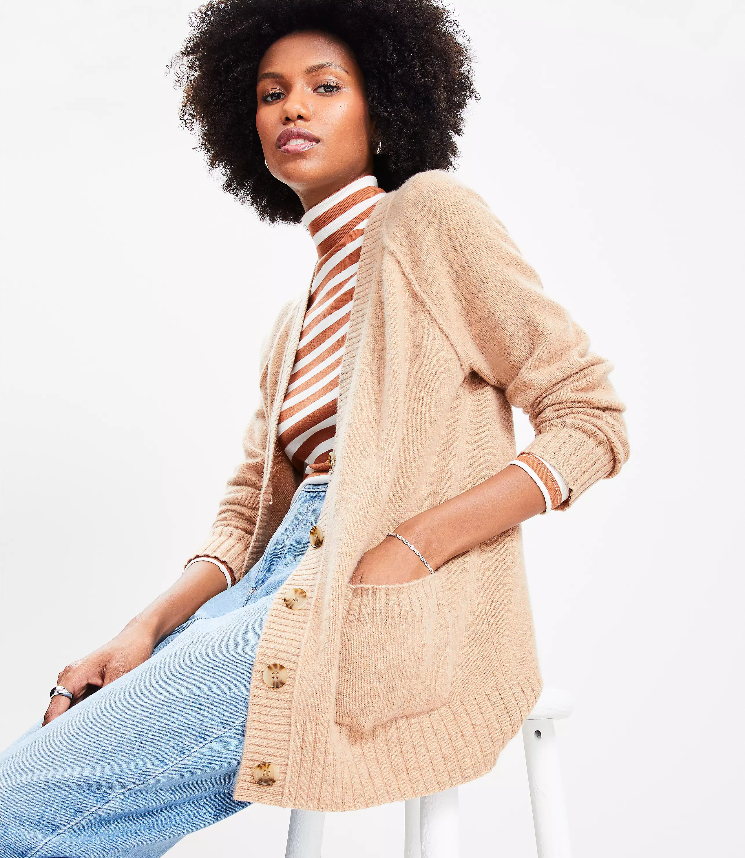 Cashmere V-Neck Pocket Cardigan | LOFT