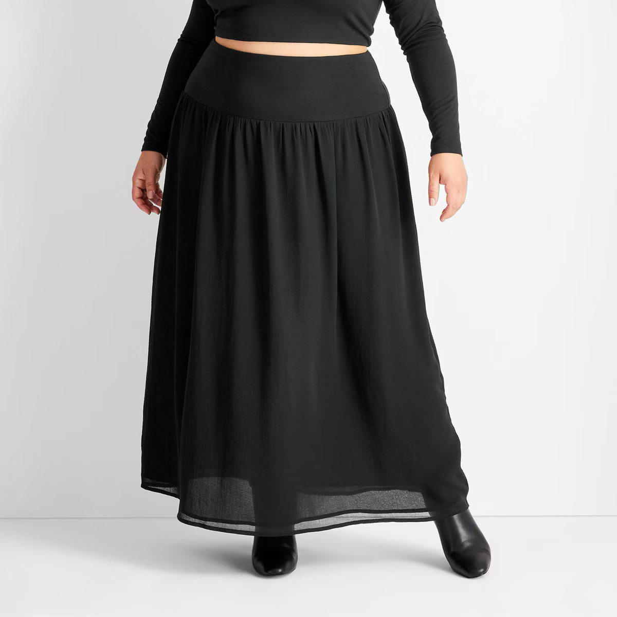 Women's Drop Waist Ankle Skirt - Future Collective Black | Target