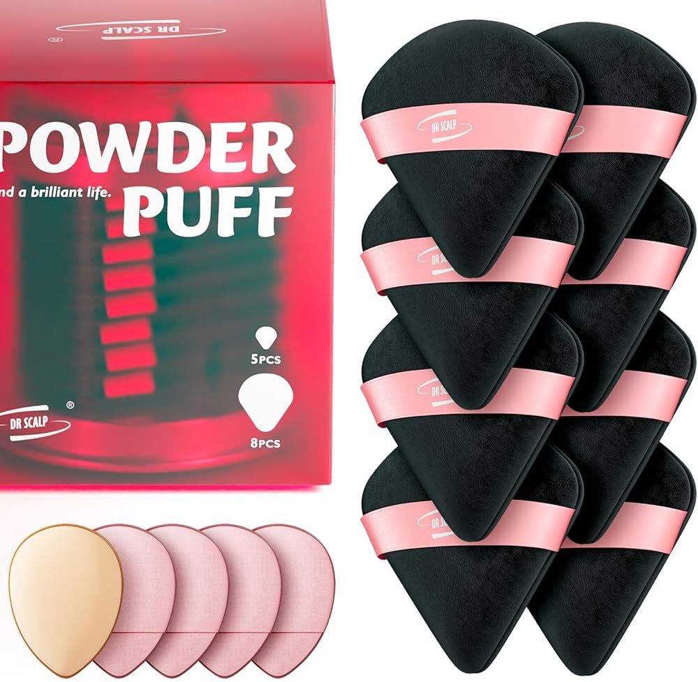 DR SCALP Powder Puff, 8 Pcs Triangle Powder Puffs for Face Powder & 5 Pcs Mini Powder Puffs Set, ... | Amazon (US)