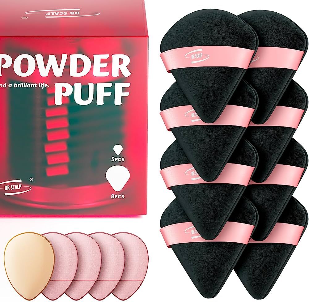 DR SCALP Powder Puff, 8 Pcs Triangle Powder Puffs for Face Powder & 5 Pcs Mini Powder Puffs Set, ... | Amazon (US)