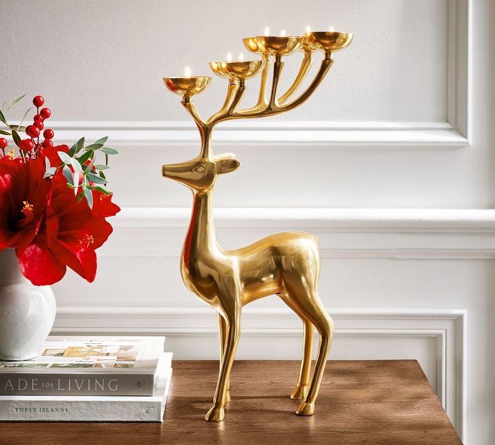 Brass Reindeer Centerpiece | Pottery Barn (US)