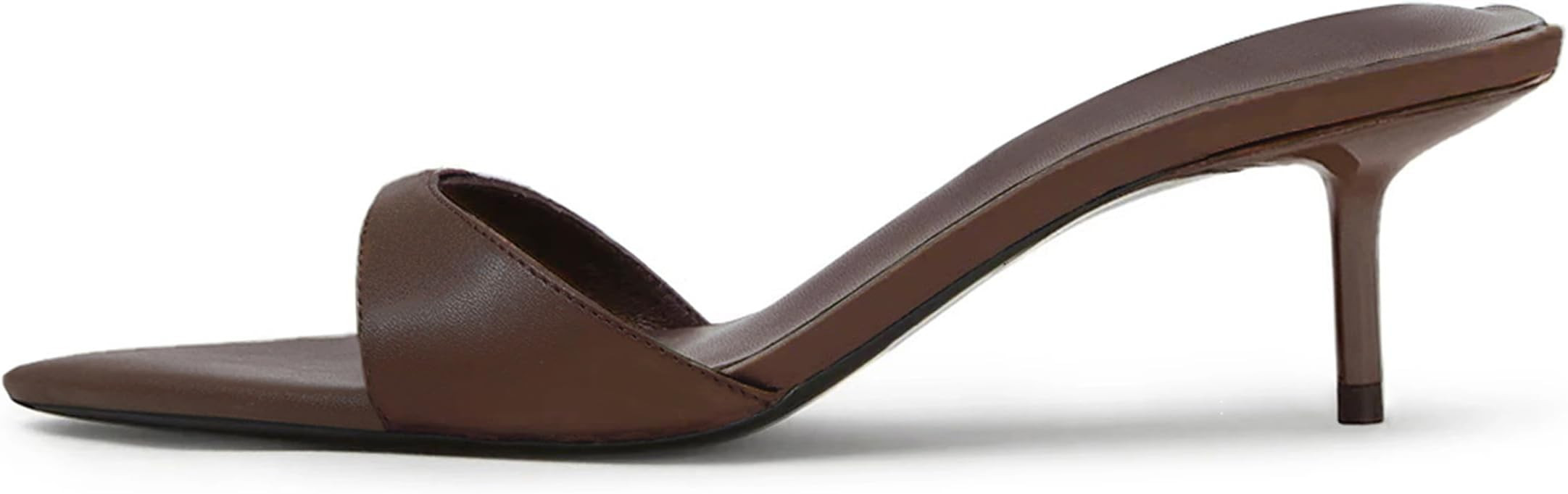 Mattiventon Kitten Heels Pointed Open Toe Slip On Slingback Heels Mules Sandals Summer Fashion Pa... | Amazon (US)