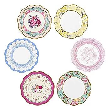 TS6-VINTAGE-PLATE Truly Scrumptious Tea Party Vintage Floral Paper Plates Small, Mixed colors | Walmart (US)
