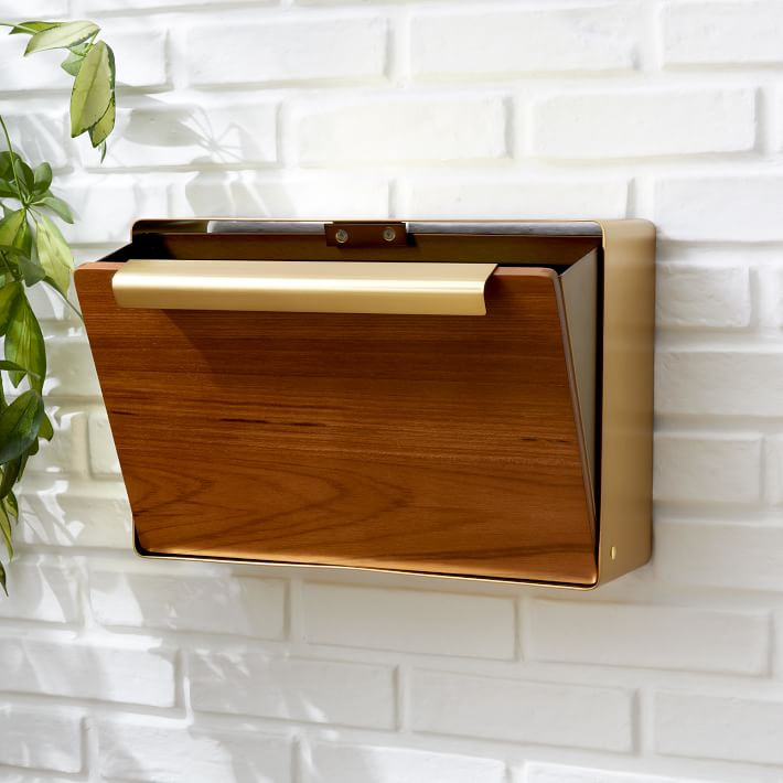 Modern Steel & Teak Mailbox | West Elm (US)