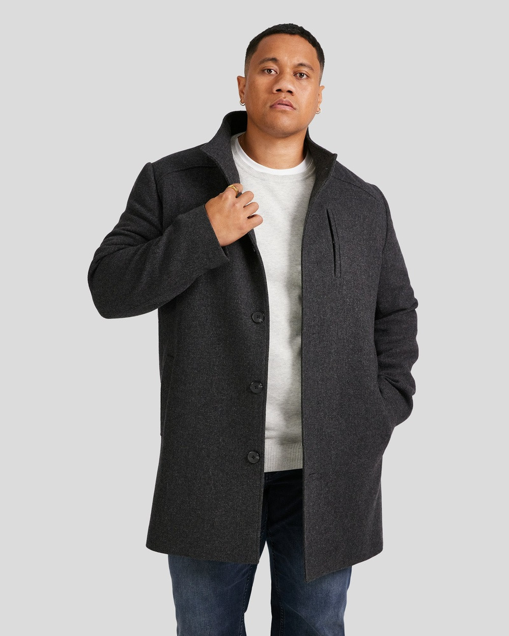 Johnny Bigg - Gage Wool Blend Coat - Coats & Jackets (CHARCOAL) Gage Wool Blend Coat | THE ICONIC (AU & NZ)