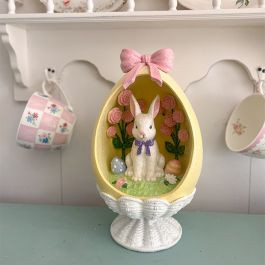 Pedestal Easter Egg With Rabbit | Antique Farm House