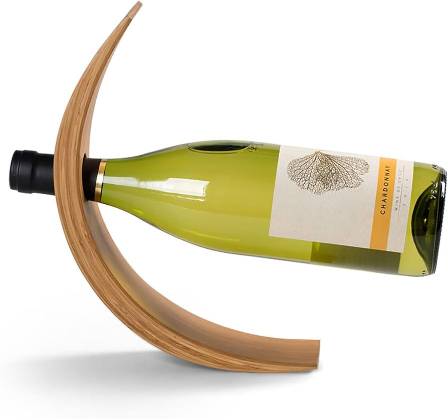Single Wine Bottle Holder, Natural Bamboo Personalized Wine Rack,Self Balancing Display Wine Rack... | Amazon (US)