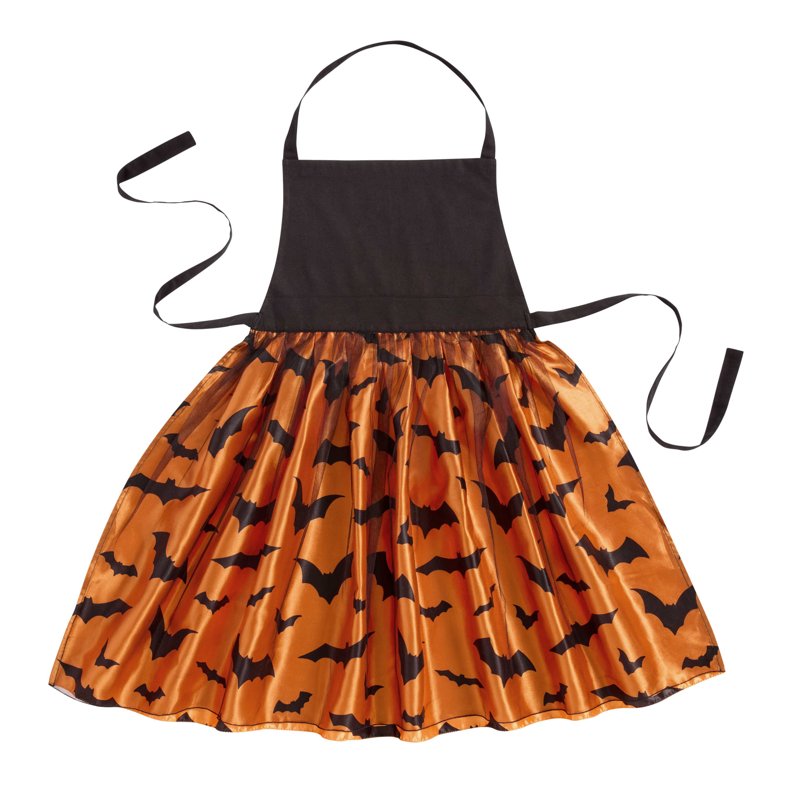 Black and Orange Satin and Tulle Bats Halloween Apron | World Market