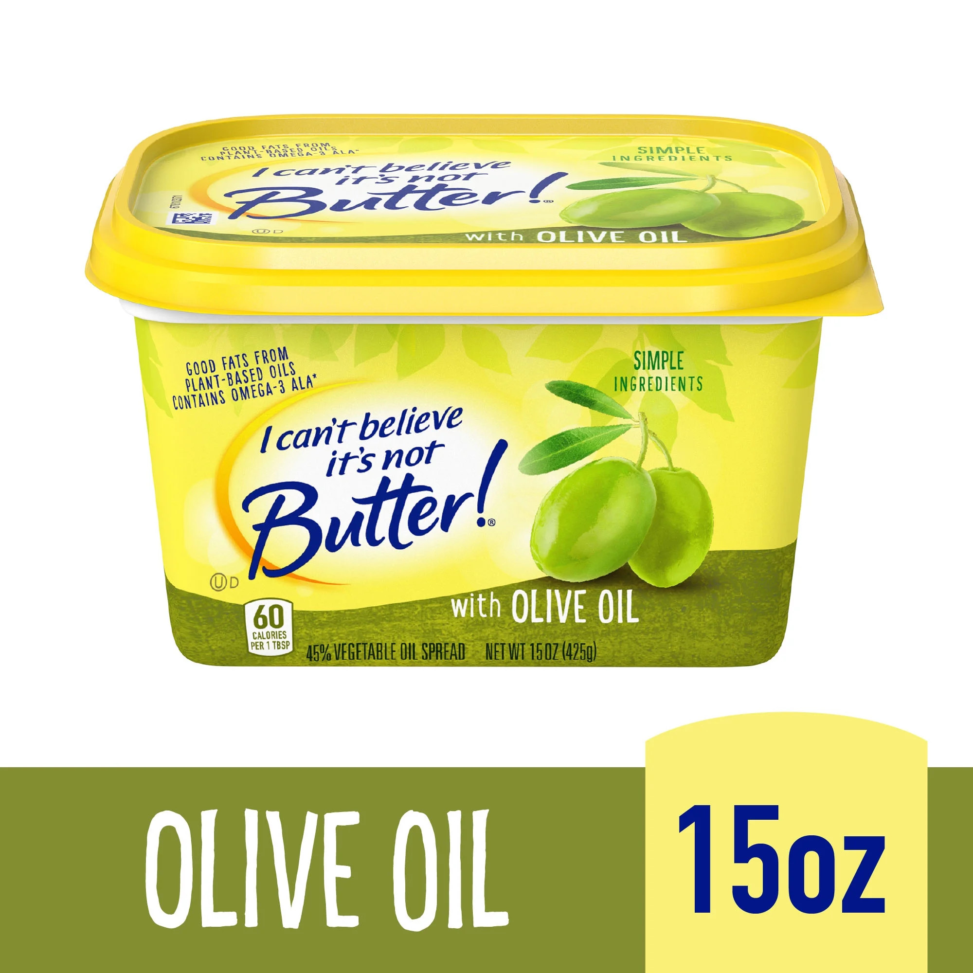 I Can't Believe It's Not Butter Olive Oil Spread, 15 oz | Walmart (US)