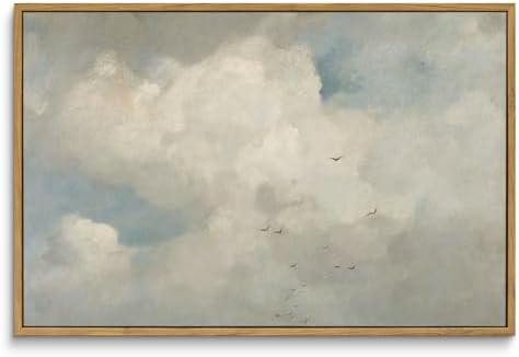 InSimSea Framed Canvas Wall Art Vintage Decor, Home Decor Classical Oil Paintings Sky Cloud Print... | Amazon (US)