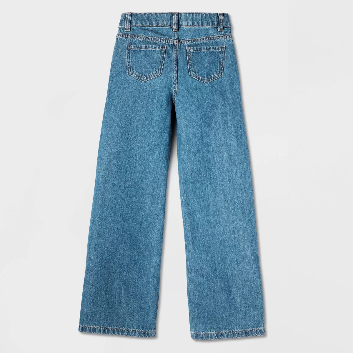 Girls' Mid-Rise Wide Leg Jeans - Cat & Jack\u2122 Medium Wash 12 | Target
