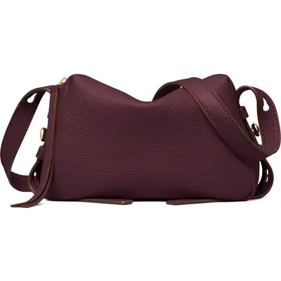 Tory Burch Romy Soft Leather Crossbody Bag in Dark Carmine at Nordstrom | Nordstrom