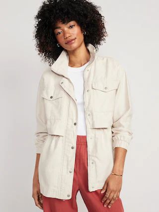 Mid-Length Utility Jacket for Women | Old Navy (US)