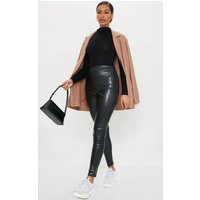 Black Croc Faux Leather Skinny Pants | PrettyLittleThing CAN