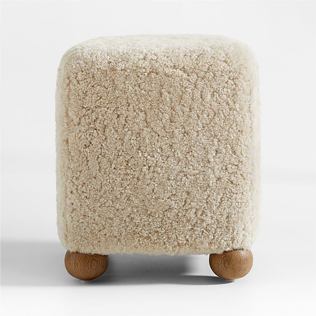 L'Enchere Square Wool Ottoman by Athena Calderone + Reviews | Crate & Barrel | Crate & Barrel