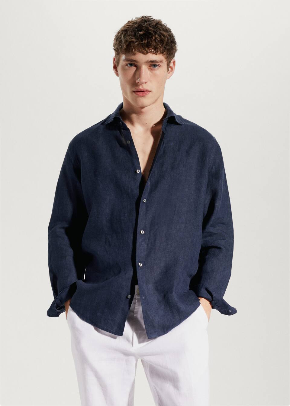 100% linen regular-fit shirt | MANGO (US)