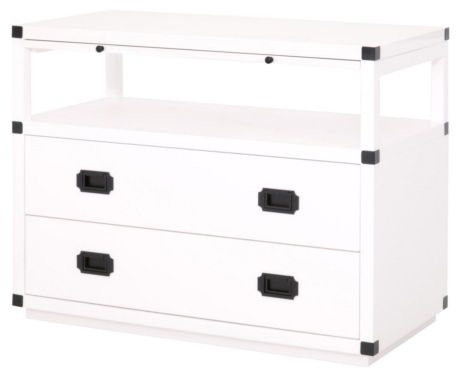 Cooper 2-Drawer Nightstand, White/Black | One Kings Lane