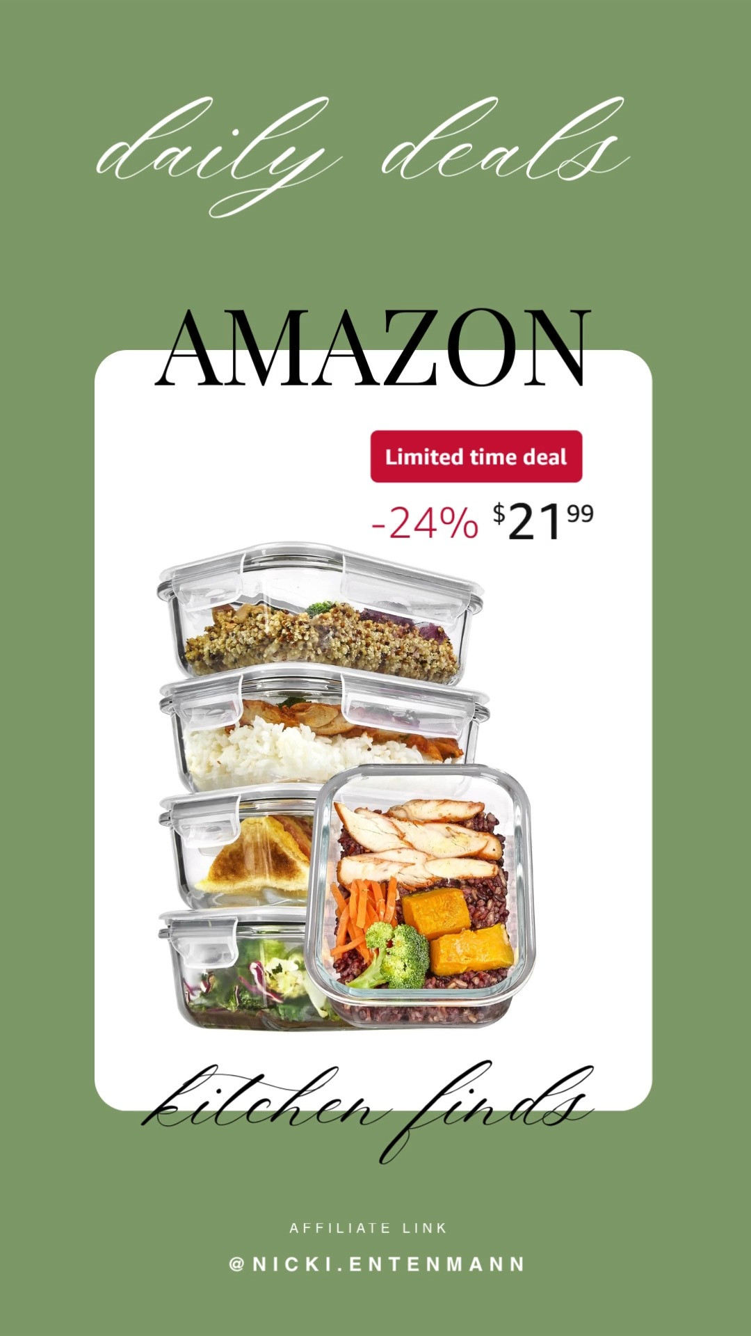 Meal prep made simple with glass containers that lock freshness, stack neatly, save time, and keep lunches bright and eco friendly. #MealPrep #GlassContainers #FoodStorage #MealPrepContainers #EcoFriendly #BPAFree #KitchenEssentials #LunchPrep #FridgeOrganization #HealthyEating 

 #LTKHome #LTKSaleAlert #LTKFindsUnder50