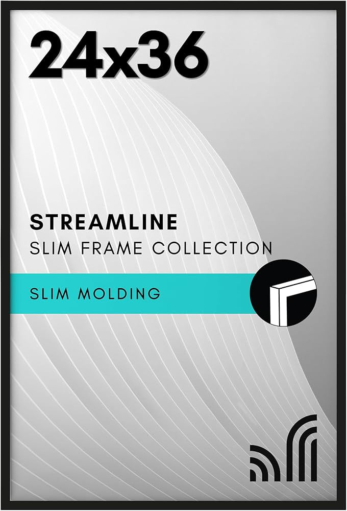 Americanflat 24x36 Poster Frame with Polished Plexiglass - Streamline Collection - Thin Border Pi... | Amazon (US)