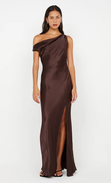SOL ASYM DRESS - DARK CHOCOLATE | Bec & Bridge (Global)