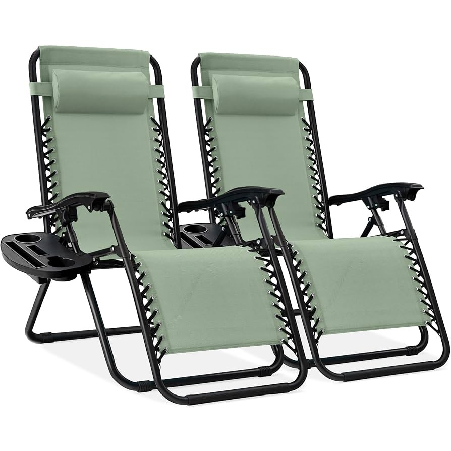 Best Choice Products Set of 2 Adjustable Steel Mesh Zero Gravity Lounge Chair Recliners w/Pillows... | Amazon (US)
