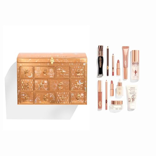 Charlotte Tilbury Beauty Treasure Chest Advent Calendar - 12-Piece Makeup Gift Set with Full-Size Icons & Travel Minis - Includes Skincare, Lip, Cheek & Eye Makeup (12 Count) | Amazon (US)