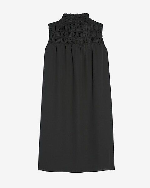 Smocked Mock Neck Shift Dress | Express
