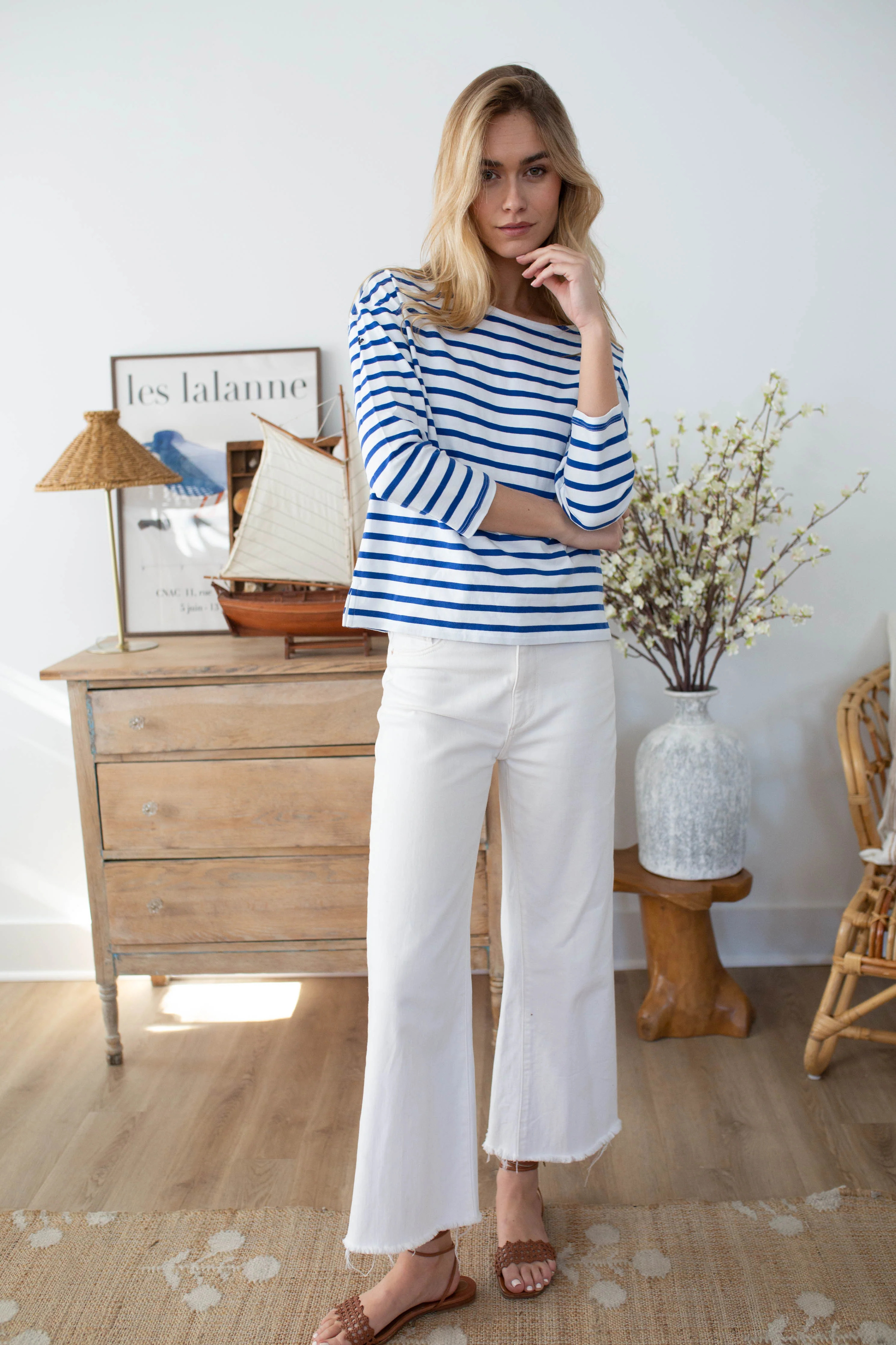 Long Sleeve Mariner - Tidal Blue / White | Marea