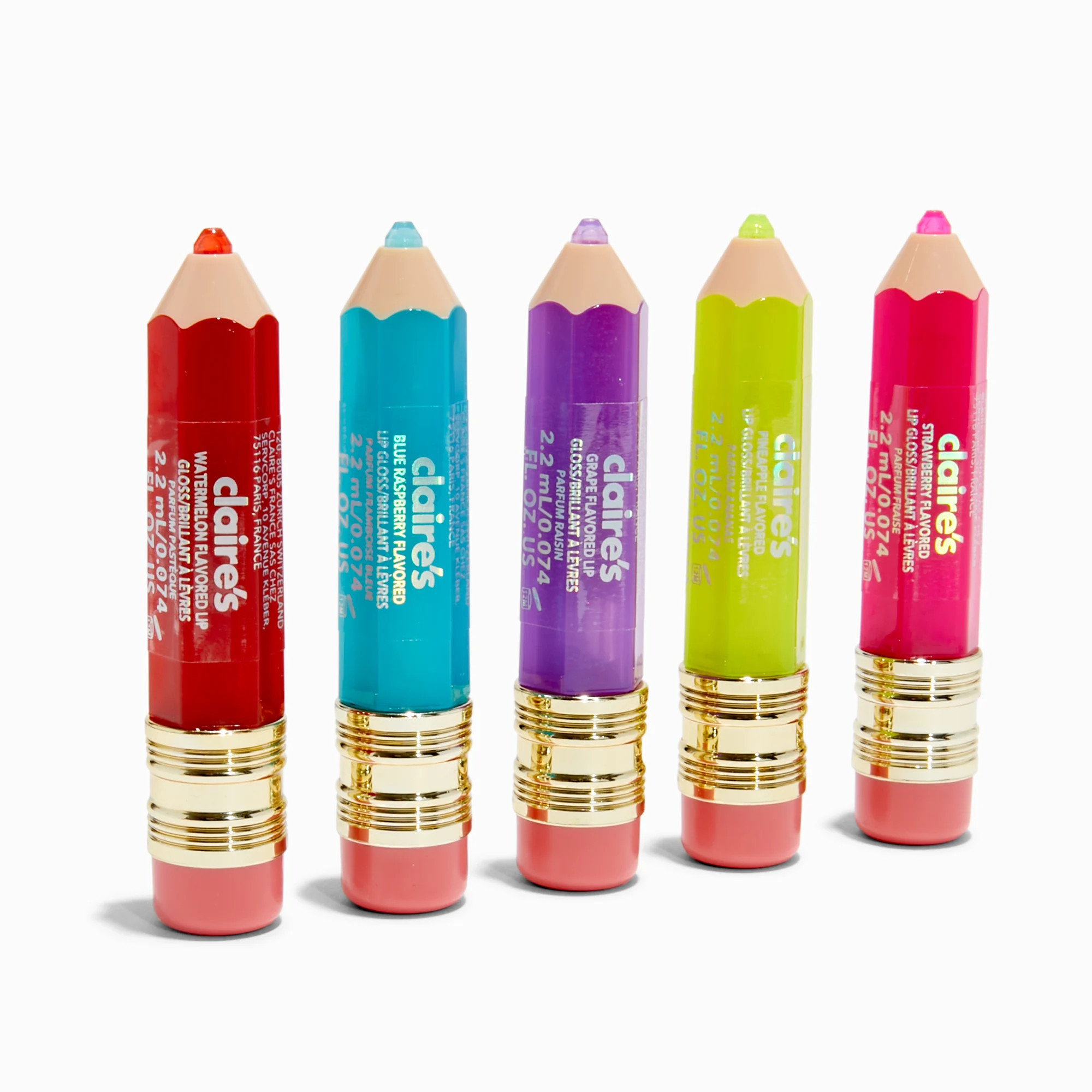 Rainbow Pencil Lip Gloss Set - 5 Pack | Claire's (UK)