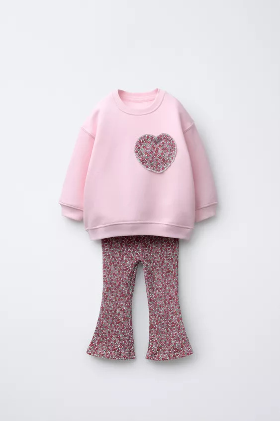 PRINTED SWEATSHIRT AND FLARE LEGGING SET | Zara US